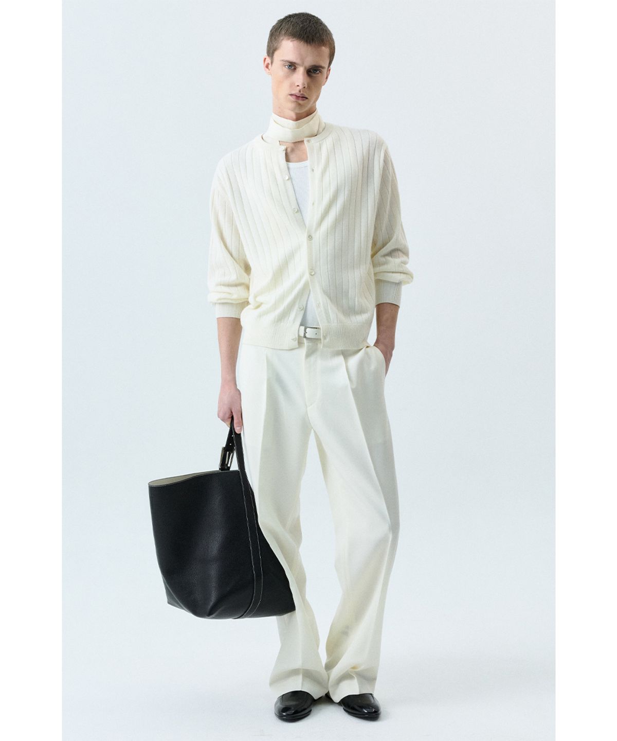 세비지(SAVAGE) 430 Leather Belt - White