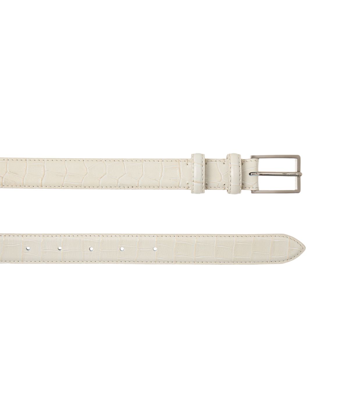 세비지(SAVAGE) 430 Leather Belt - White