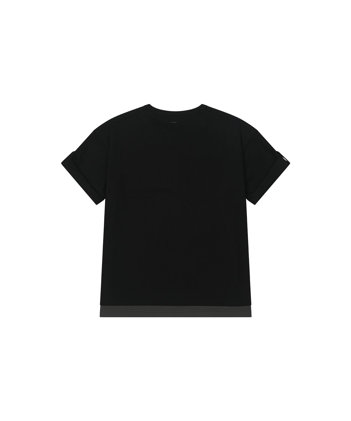 세컨모놀로그(SECONDMONO) Layered Henley Roll-Up Tee [BLACK]_SETS057BLACK