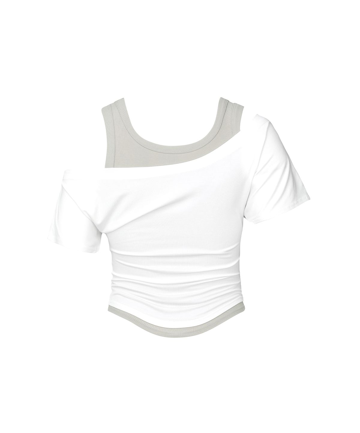 세컨모놀로그(SECONDMONO) Layered Off-Shoulder Set [WHITE]_SEWTS021WHITE