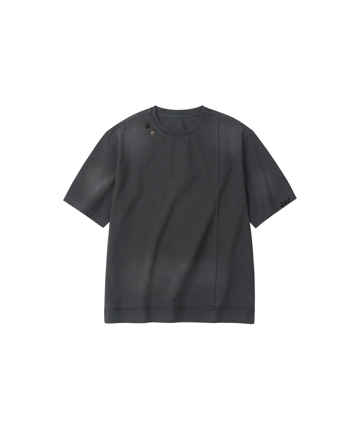세컨모놀로그(SECONDMONO) Faded Layered Tee [BLACK]_SETS065BLACK