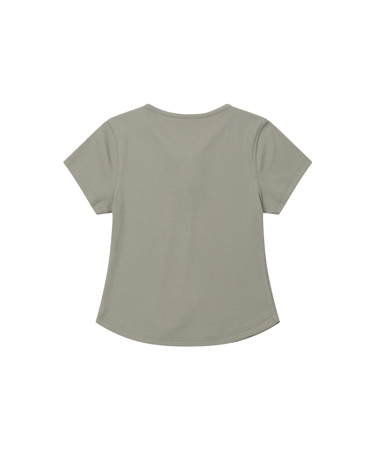 세컨모놀로그(SECONDMONO) Lace-Up Rib Slim Tee [DTBEIGE]_SEWTS035DTBEIGE