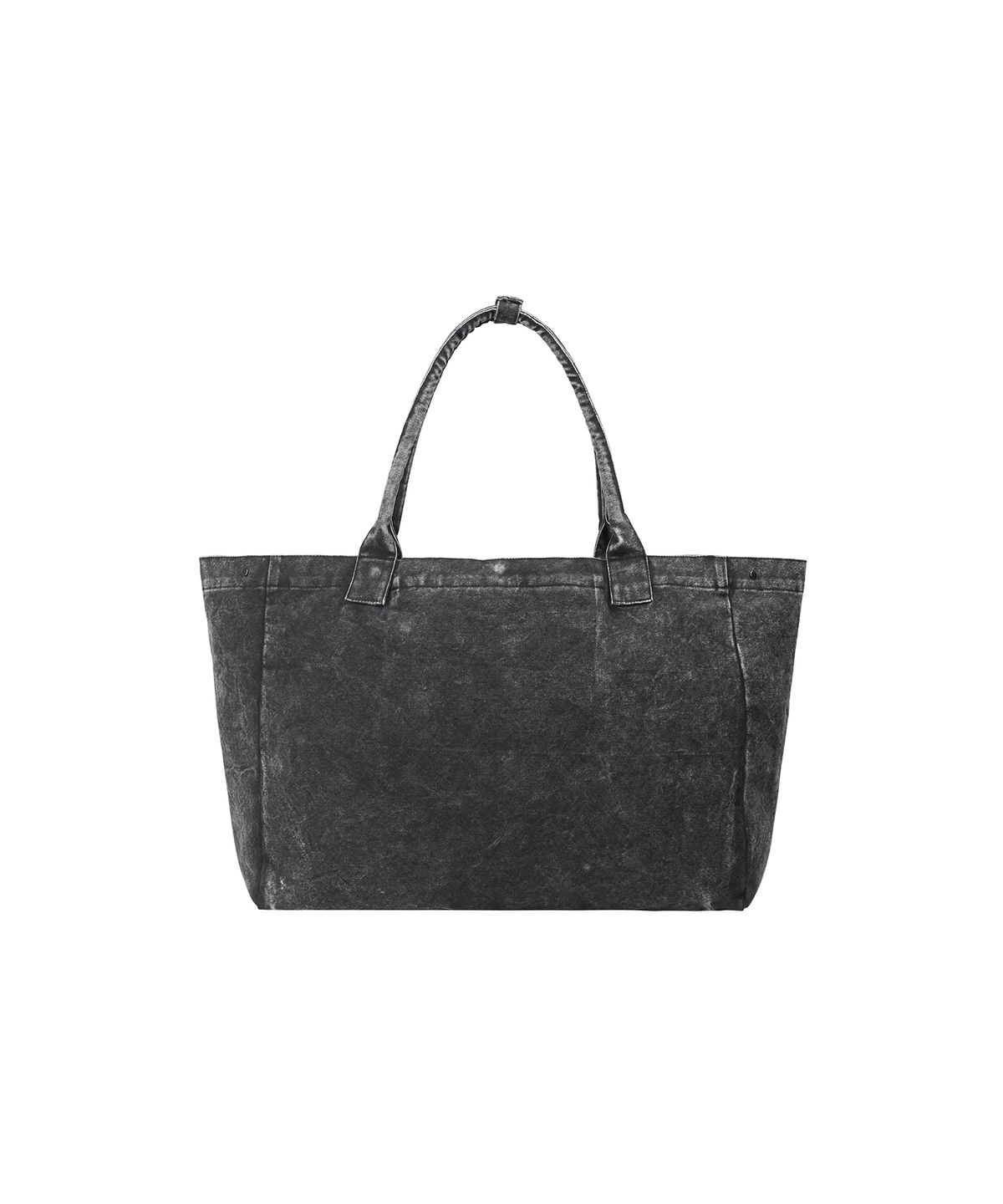 세컨모놀로그(SECONDMONO) Washed Cotton Appliqué Tote Bag [CHARCOAL]_SEAC013CHARCOAL