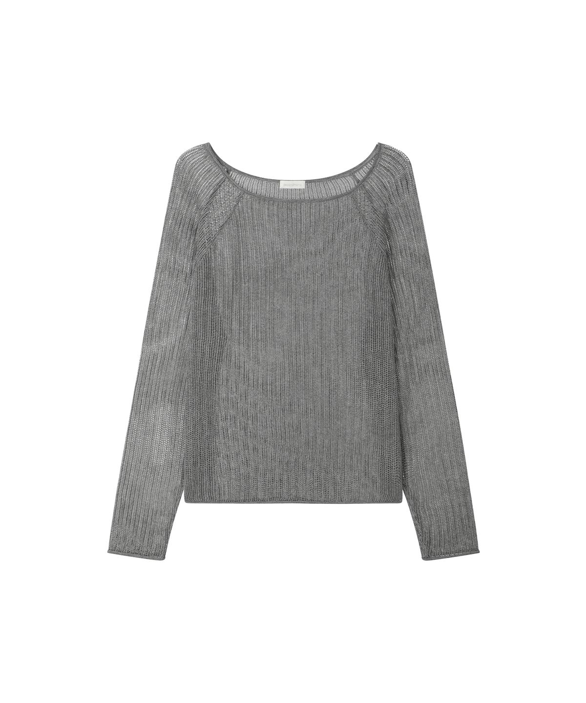 세컨모놀로그(SECONDMONO) Openwork Boat Neck Knit [GRAY]_SEWKT010GRAY