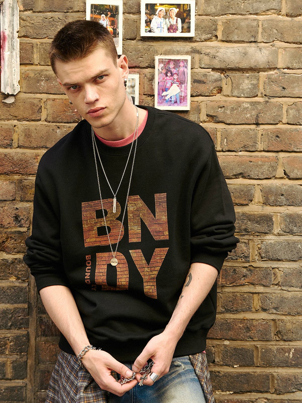 바운더리(BOUNDARY) BNDY SWEAT SHIRTS BK_B253PSM003