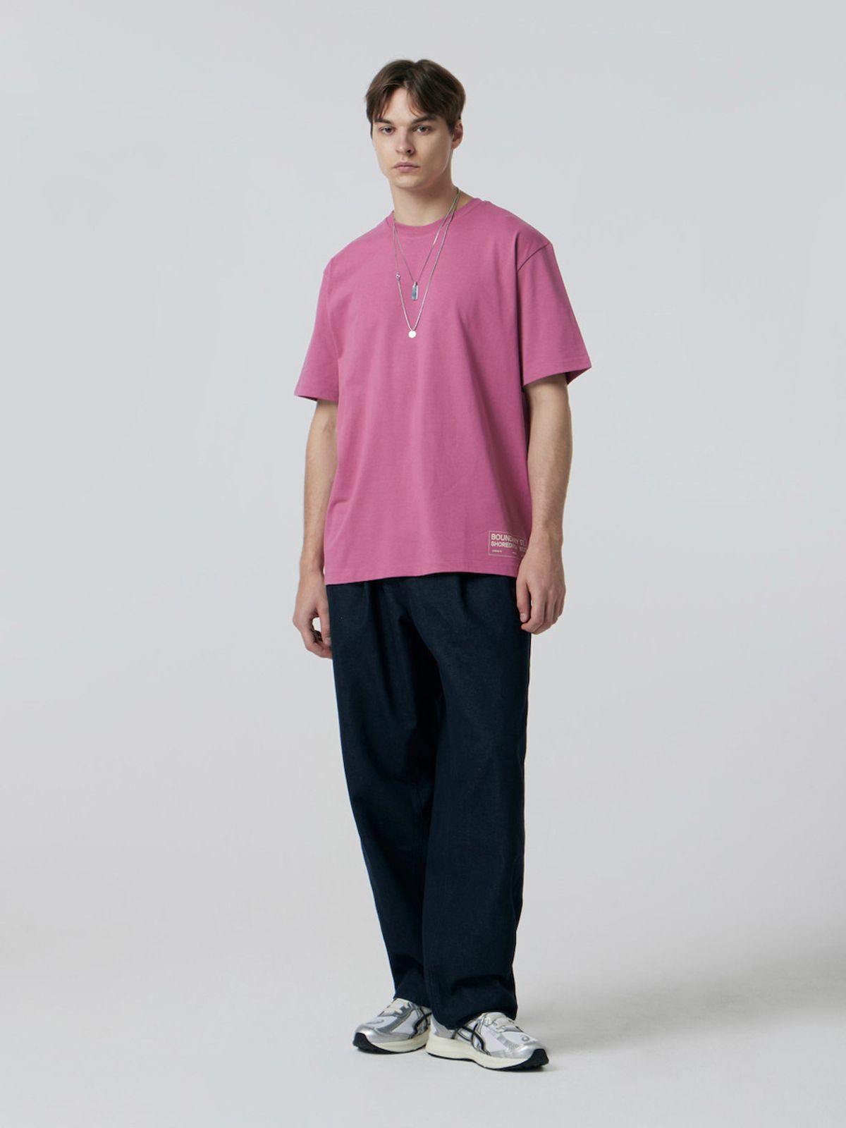 바운더리(BOUNDARY) SIMPLE LOGO T-SHIRT PK_B252PSM204