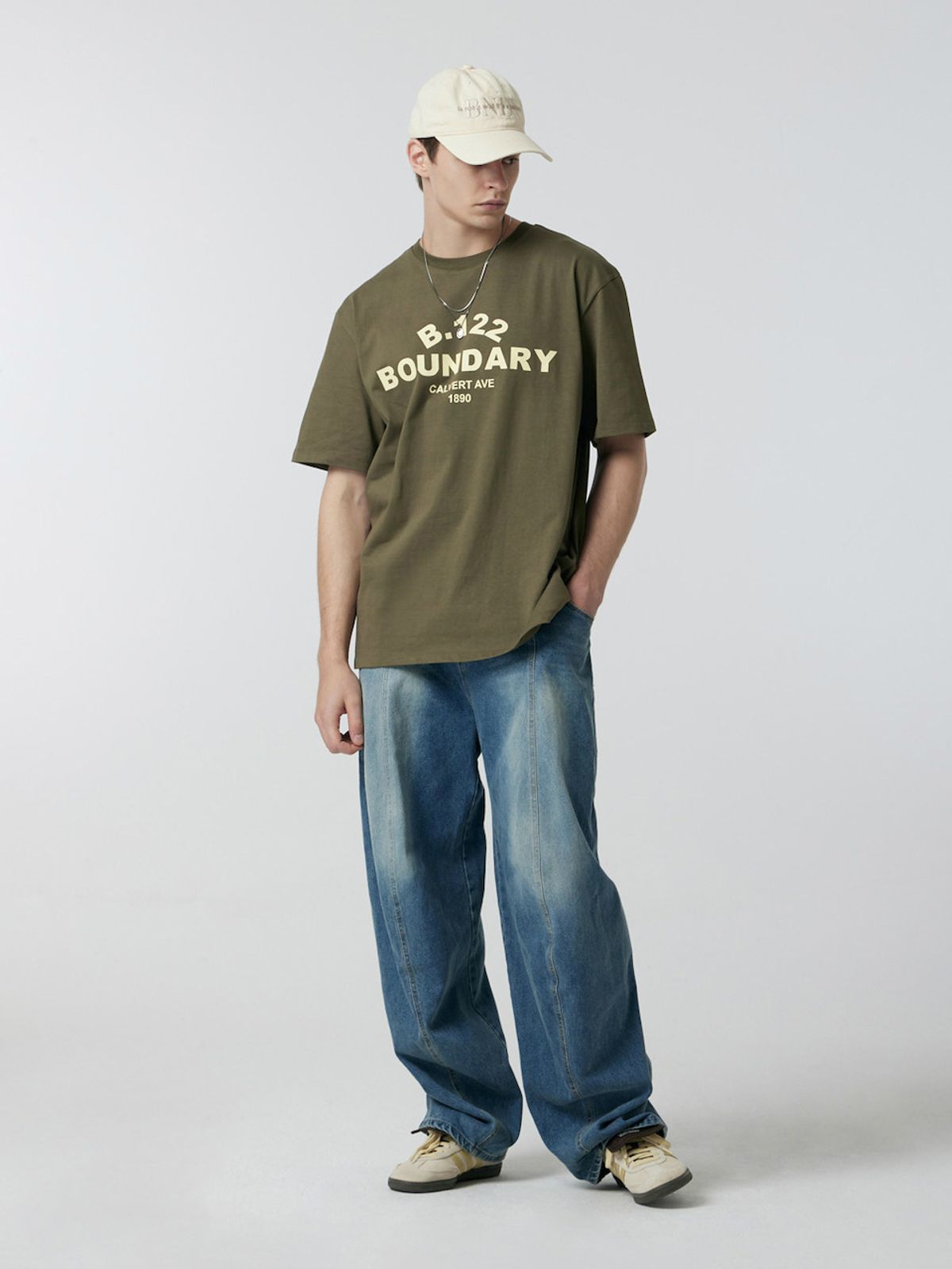바운더리(BOUNDARY) B.122 LETTERING T-SHIRT KA_B252PSM203
