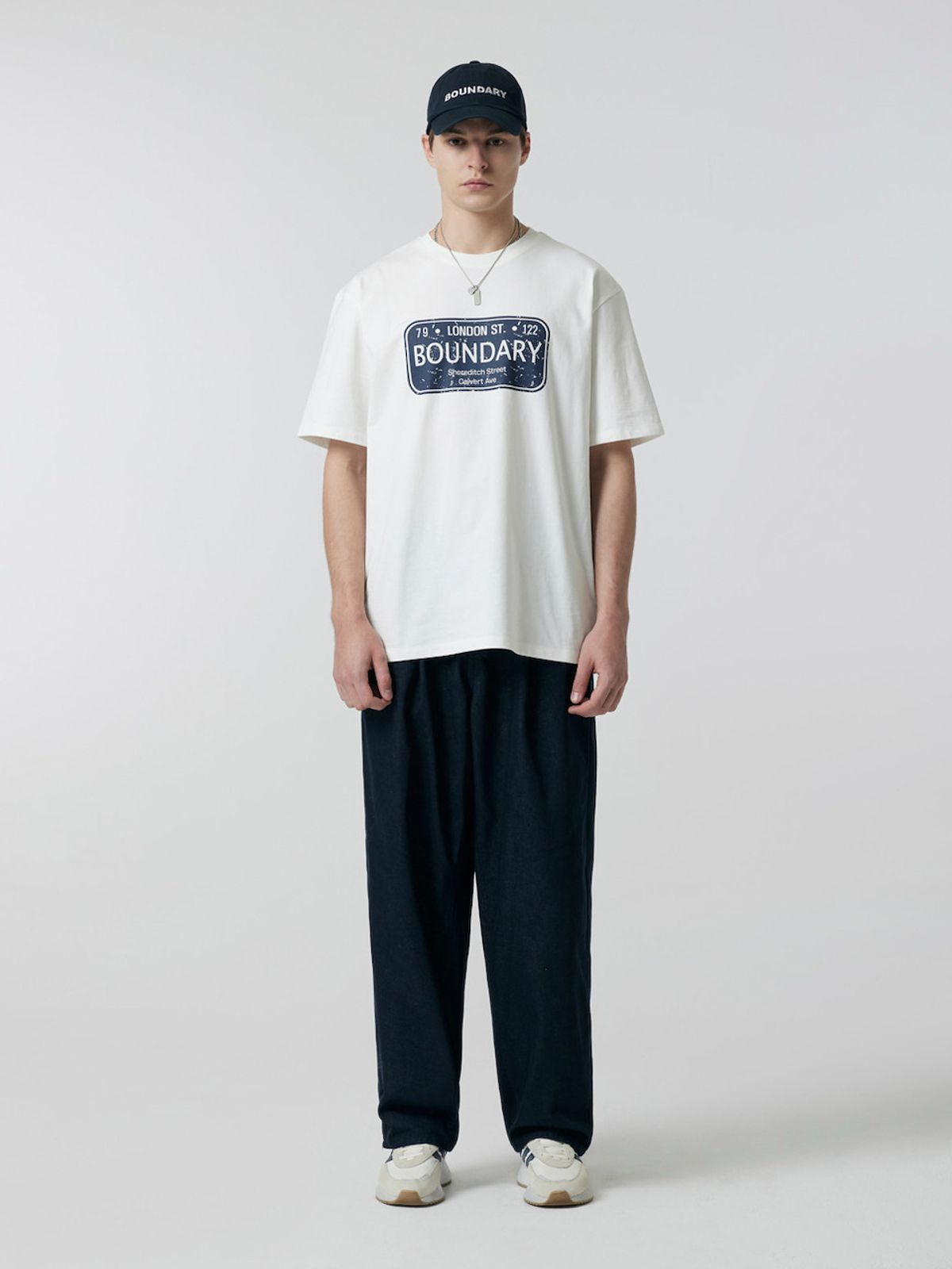 바운더리(BOUNDARY) LONDON STREET SIGN T-SHIRT IV_B252PSM202