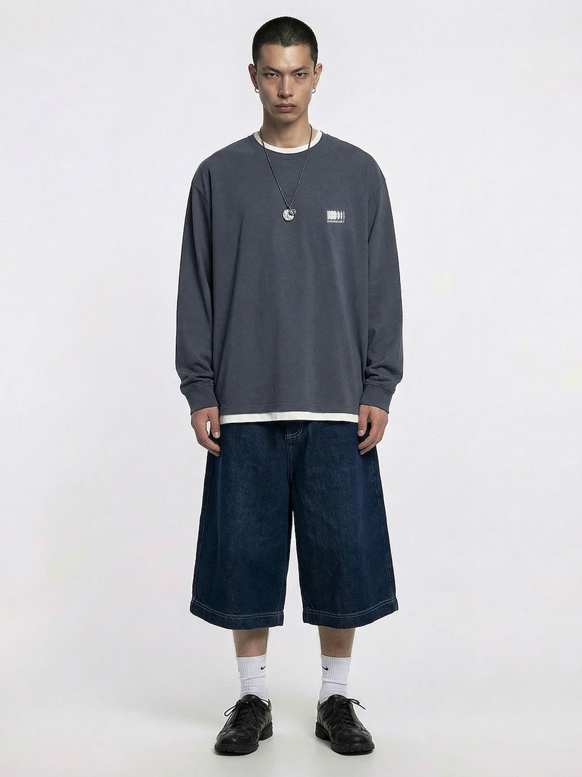 바운더리(BOUNDARY) BOUNDARY EMBLEM LONG SLEEVE TEE-SHIRTS NY_B261MSM205