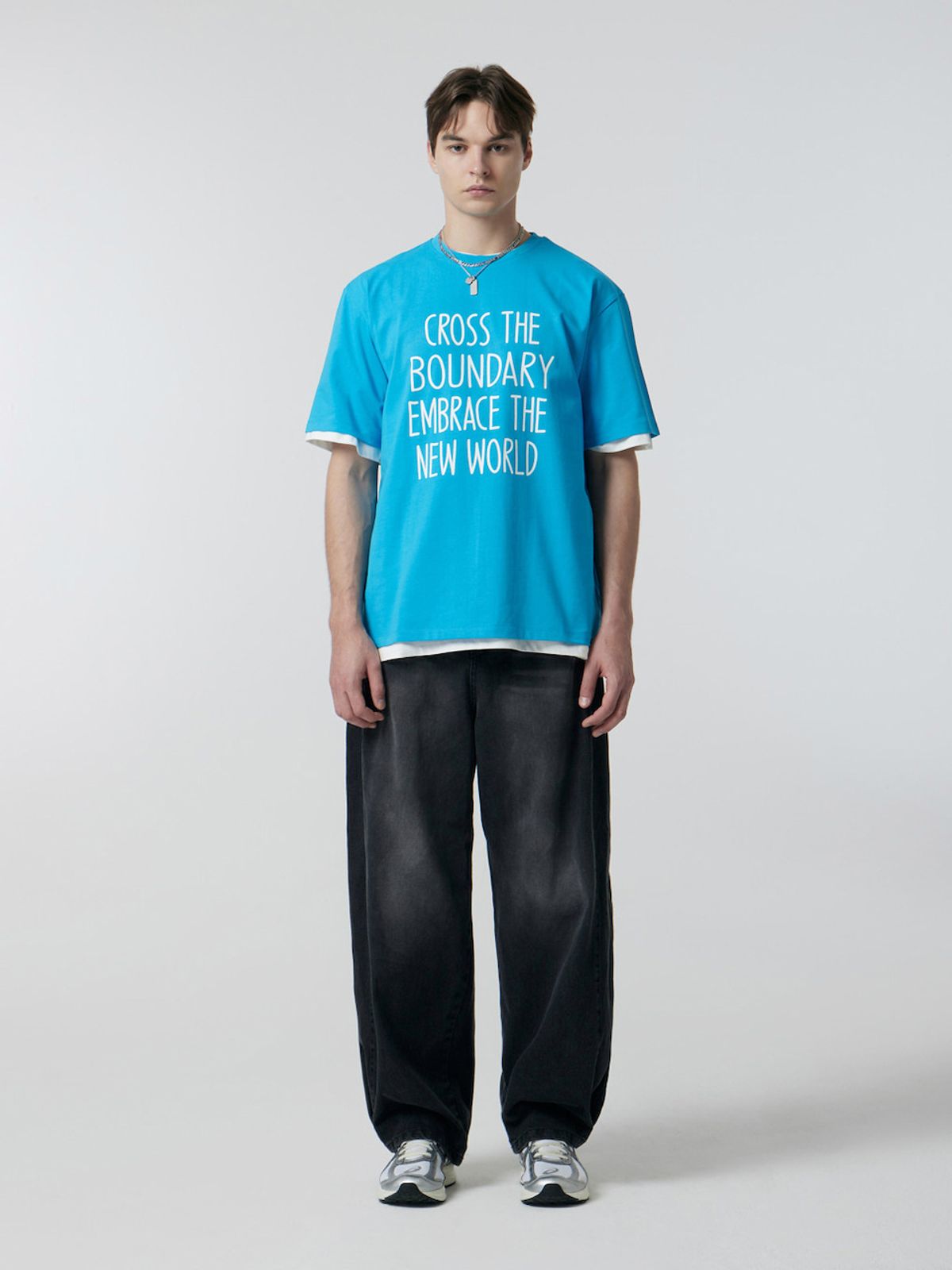 바운더리(BOUNDARY) LETTERING GRAPHIC T-SHIRT TB_B252PSM208