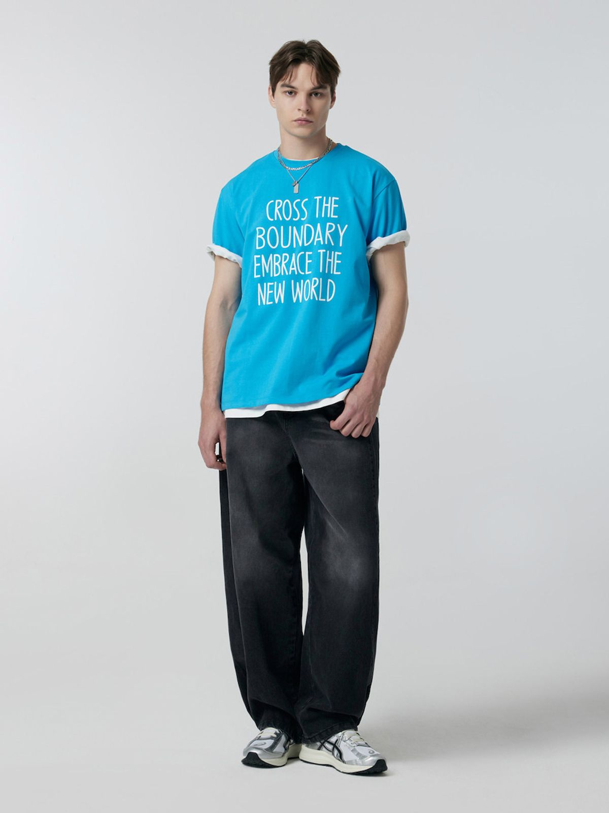 바운더리(BOUNDARY) LETTERING GRAPHIC T-SHIRT TB_B252PSM208