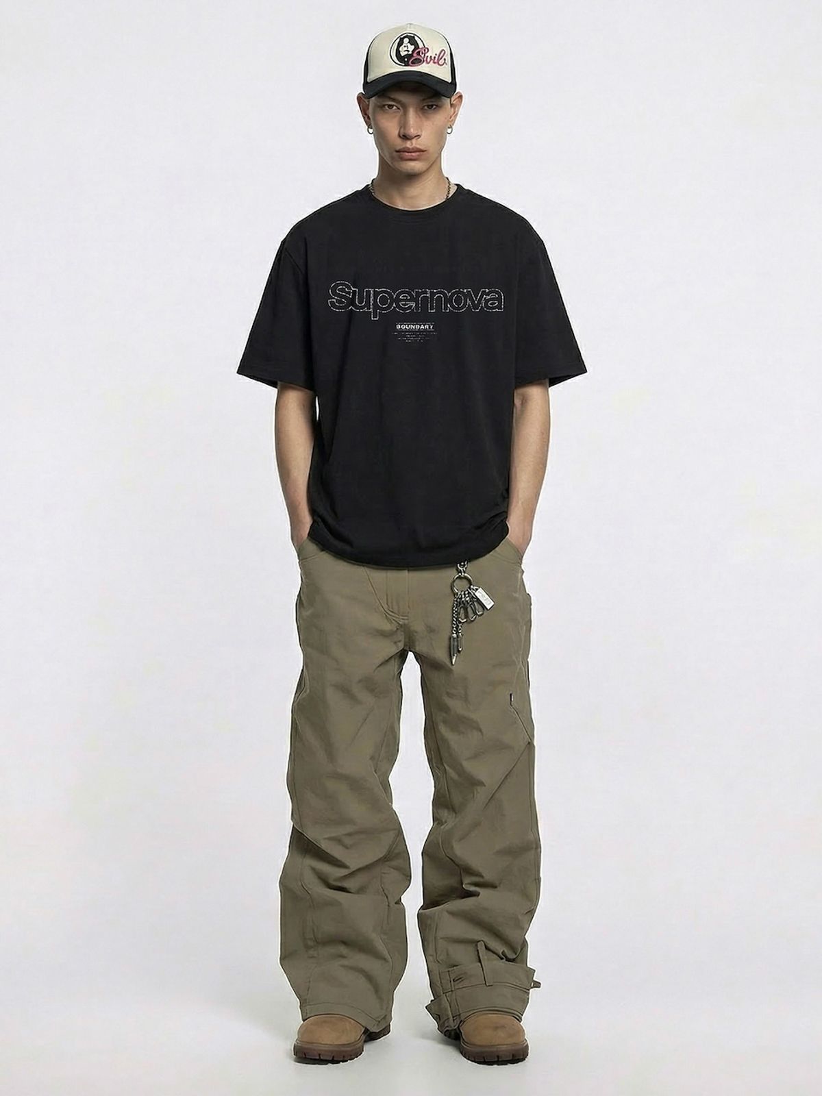 바운더리(BOUNDARY) SUPERNOVA SHORT SLEEVE TEE-SHIRTS BK_B261MSM203