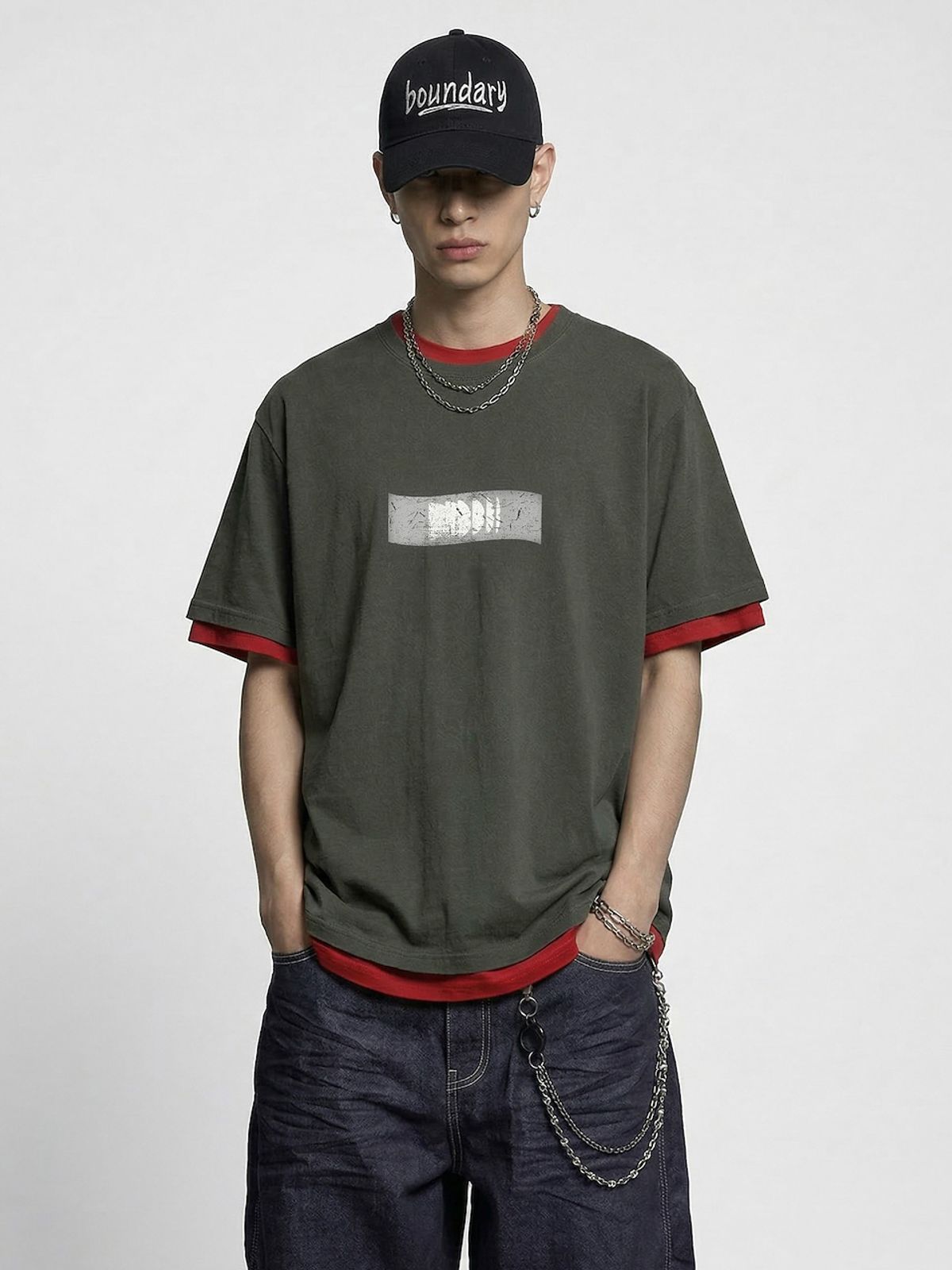 바운더리(BOUNDARY) BOUNDARY EMBLEM SHORT SLEEVE TEE-SHIRTS CG_B261MSM202