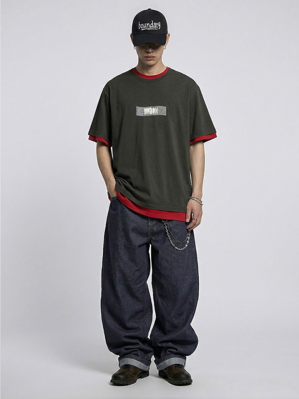 바운더리(BOUNDARY) BOUNDARY EMBLEM SHORT SLEEVE TEE-SHIRTS CG_B261MSM202