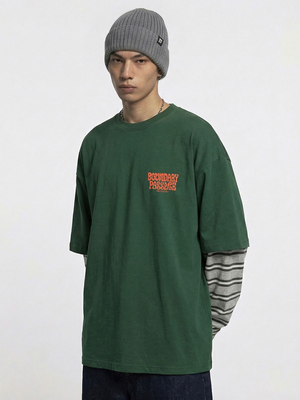 바운더리(BOUNDARY) BOUNDARY PASSAGE SEONGSU SHORT SLEEVE TEE-SHIRTS GN_B261MSM201