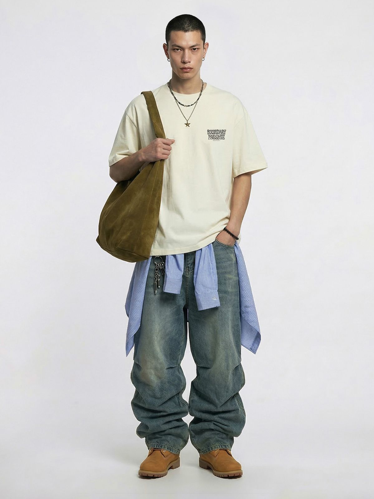 바운더리(BOUNDARY) BOUNDARY PASSAGE SEONGSU SHORT SLEEVE TEE-SHIRTS IV_B261MSM201