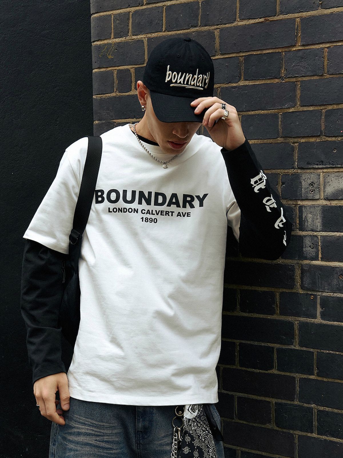 바운더리(BOUNDARY) LOGO BALL CAP BK_B253PHF004
