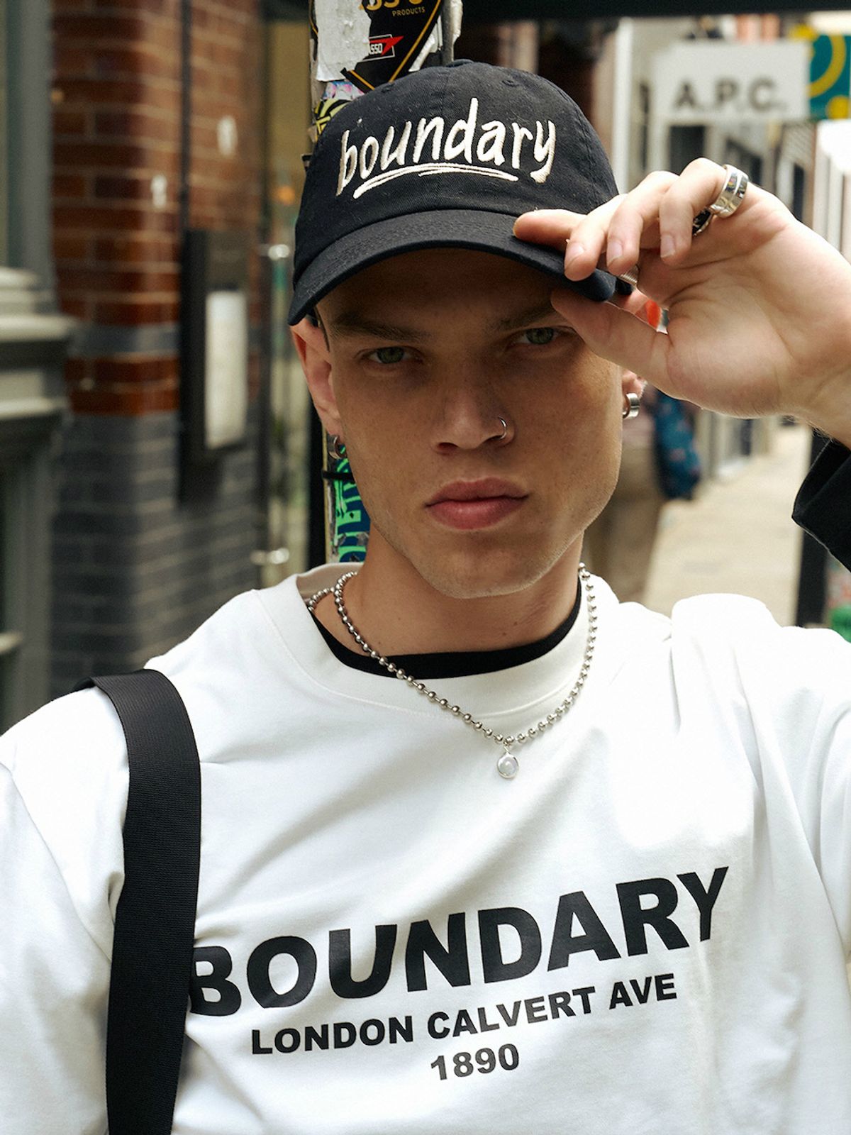바운더리(BOUNDARY) LOGO BALL CAP BK_B253PHF004