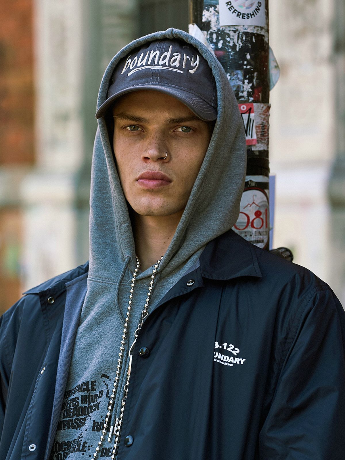 바운더리(BOUNDARY) LOGO BALL CAP GR_B253PHF004