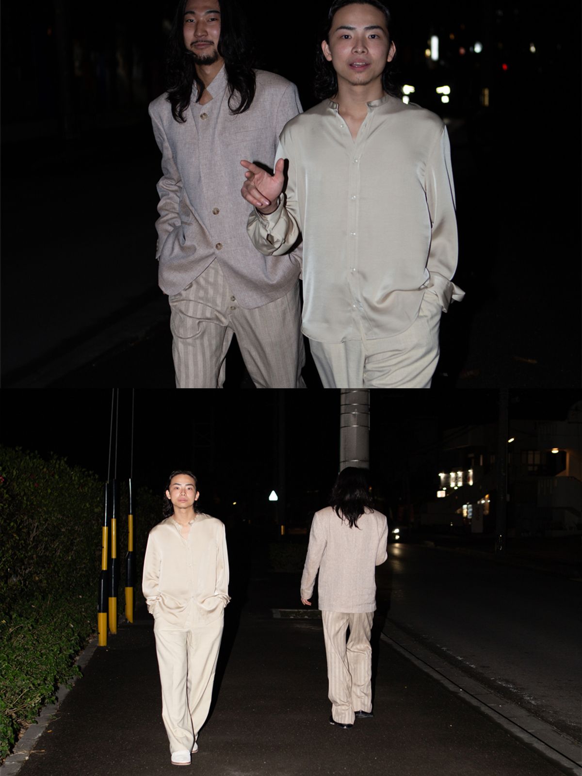 고저(GOZER) Espresso Band Collar Shirt_Beige