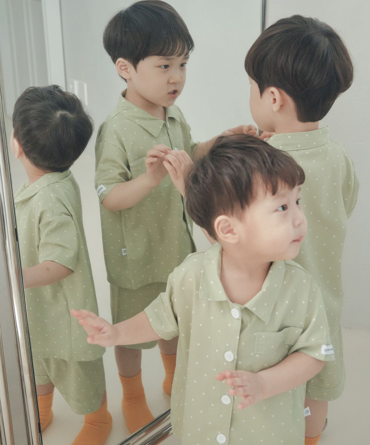 오프아워 키즈(OFFHOUR KIDS) [2SET] 버블리파피 마차또 키즈 반팔 잠옷 세트