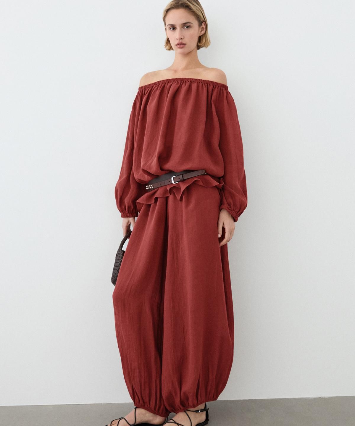 마시모두띠(MASSIMO DUTTI) 보트넥 플루이드 셔츠