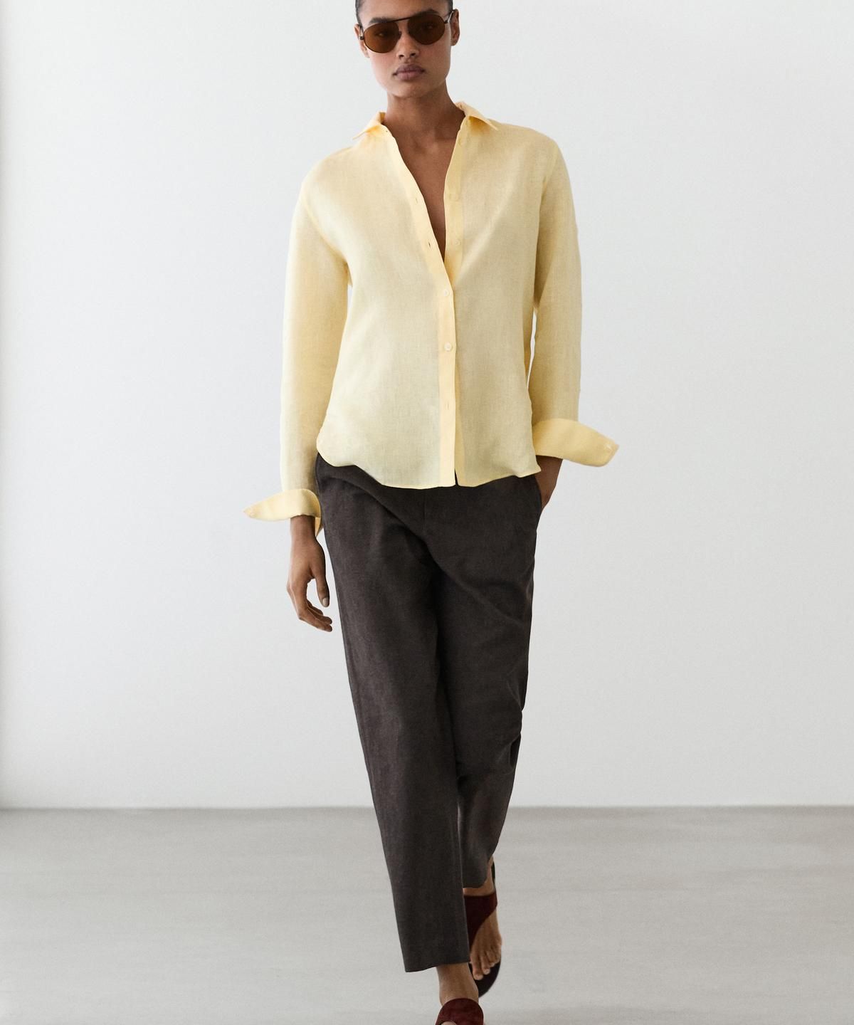 마시모두띠(MASSIMO DUTTI) 100% 린넨 루즈핏 셔츠
