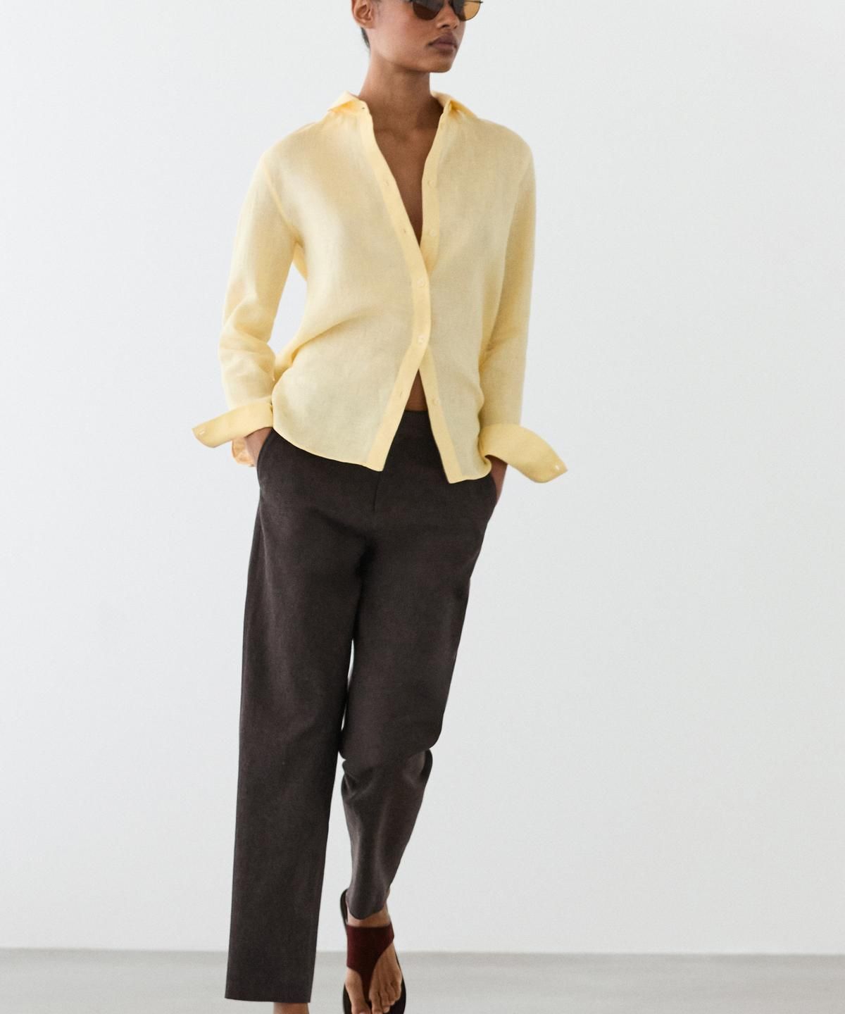 마시모두띠(MASSIMO DUTTI) 100% 린넨 루즈핏 셔츠