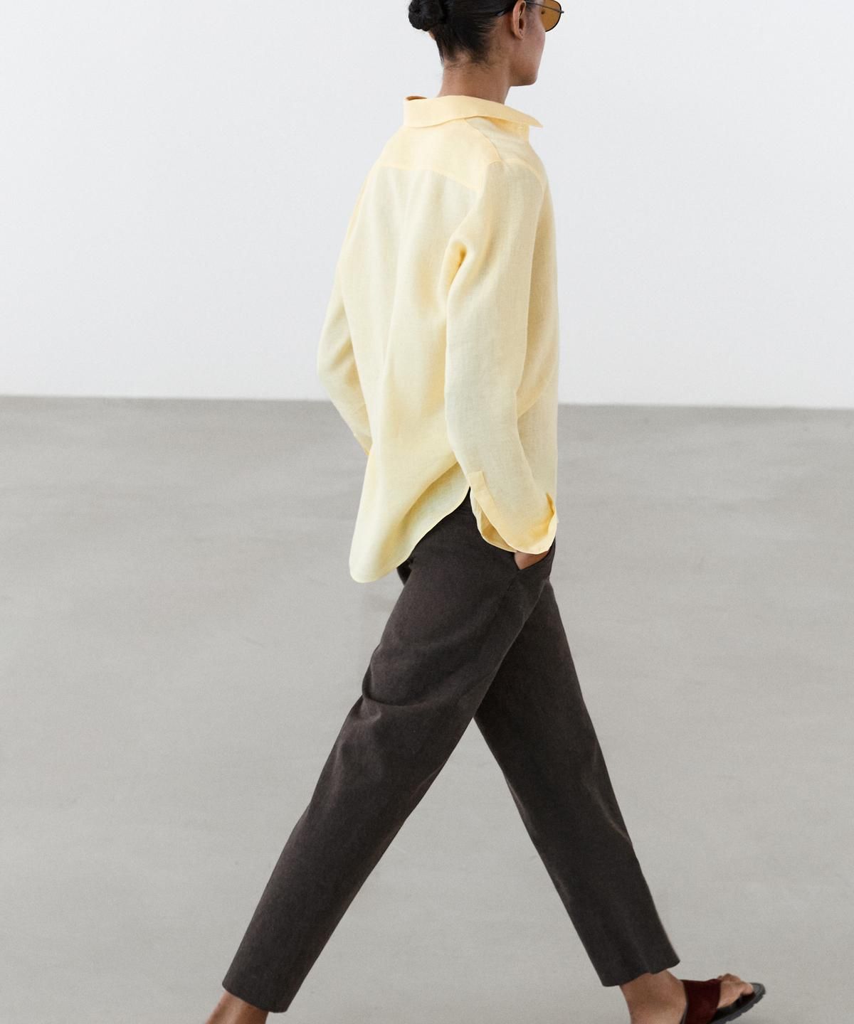 마시모두띠(MASSIMO DUTTI) 100% 린넨 루즈핏 셔츠