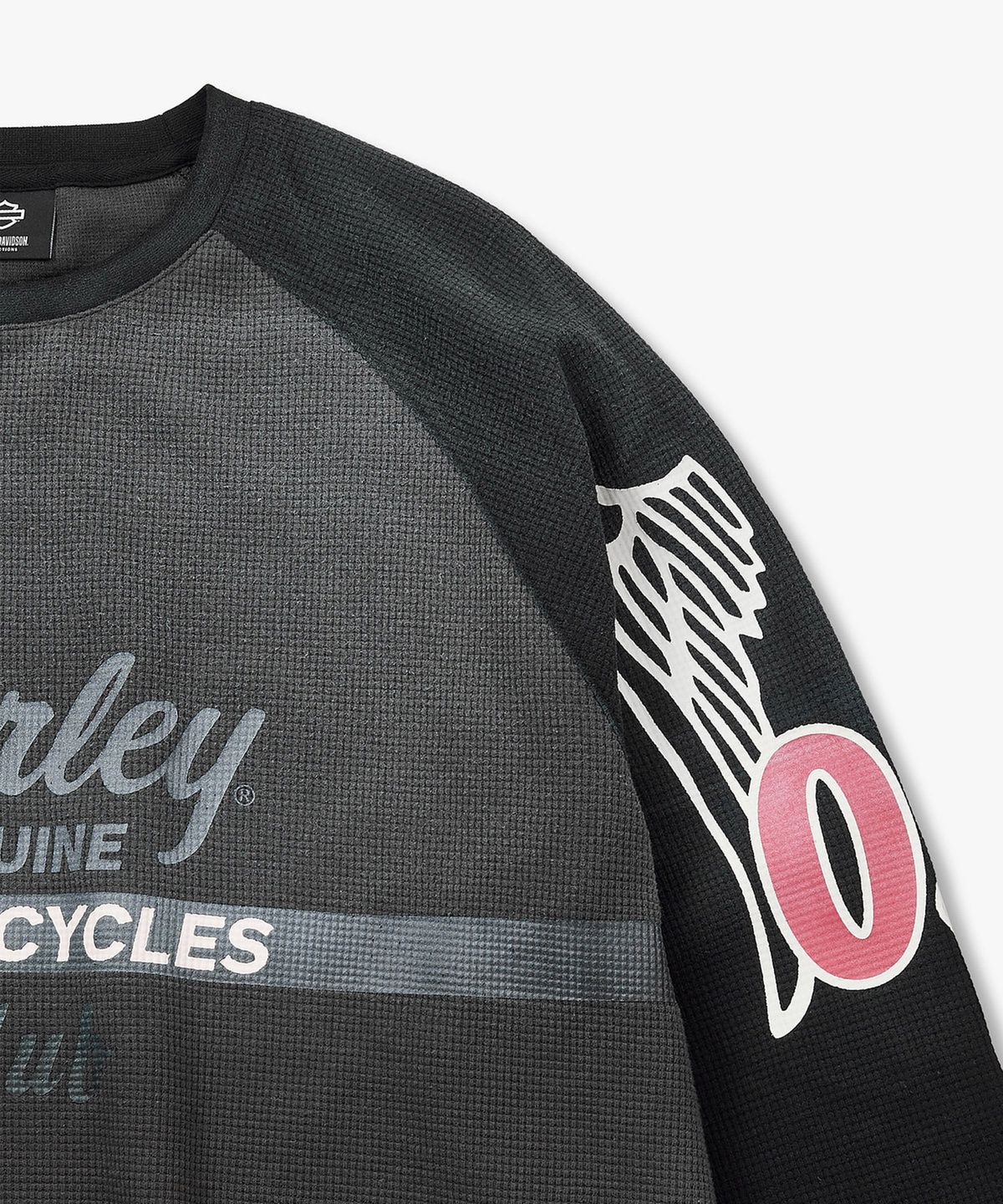 할리데이비슨 컬렉션스®(HARLEY-DAVIDSON COLLECTIONS®) [BV] 스프레이워싱 라그란 티셔츠 _다크 그레이 HH16111004