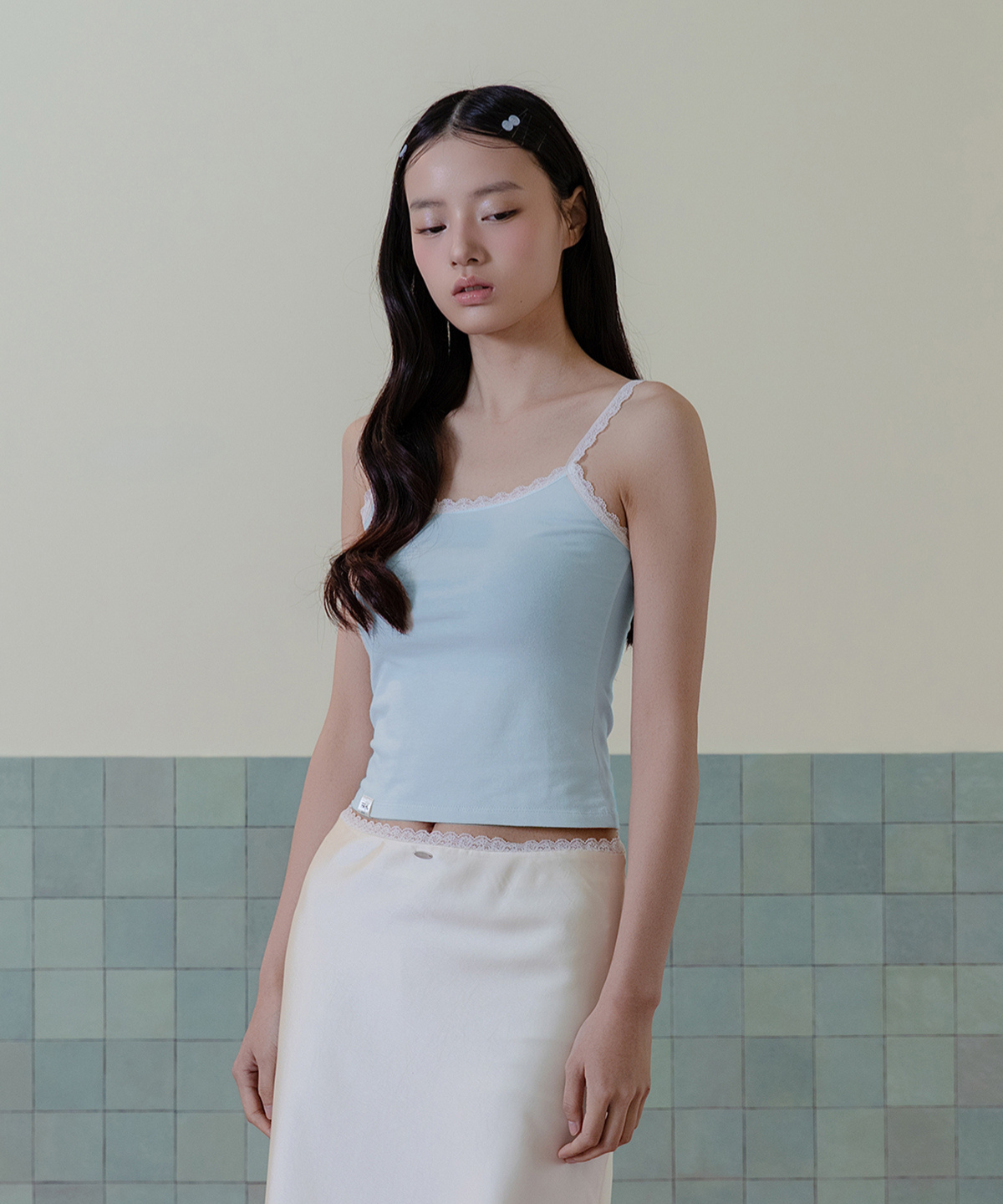 피프트 에일리어스(FIFTHALIAS) Darling cami top Icy blue