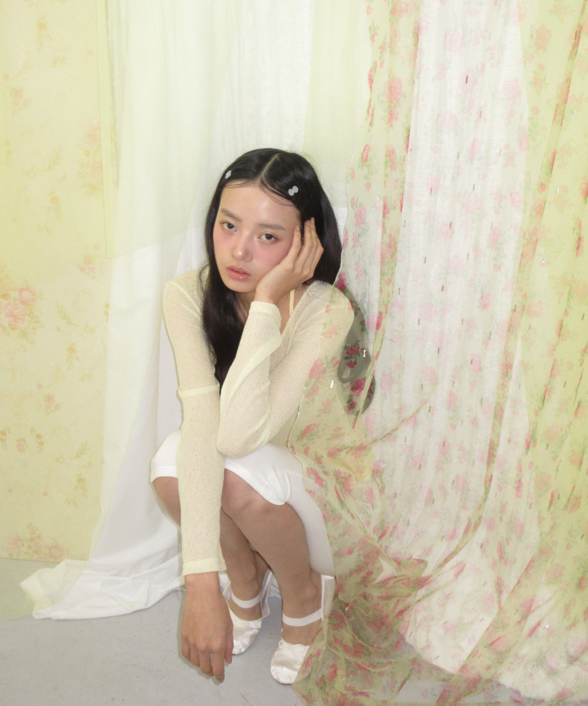 피프트 에일리어스(FIFTHALIAS) Sunny flare knit top Lemon yellow