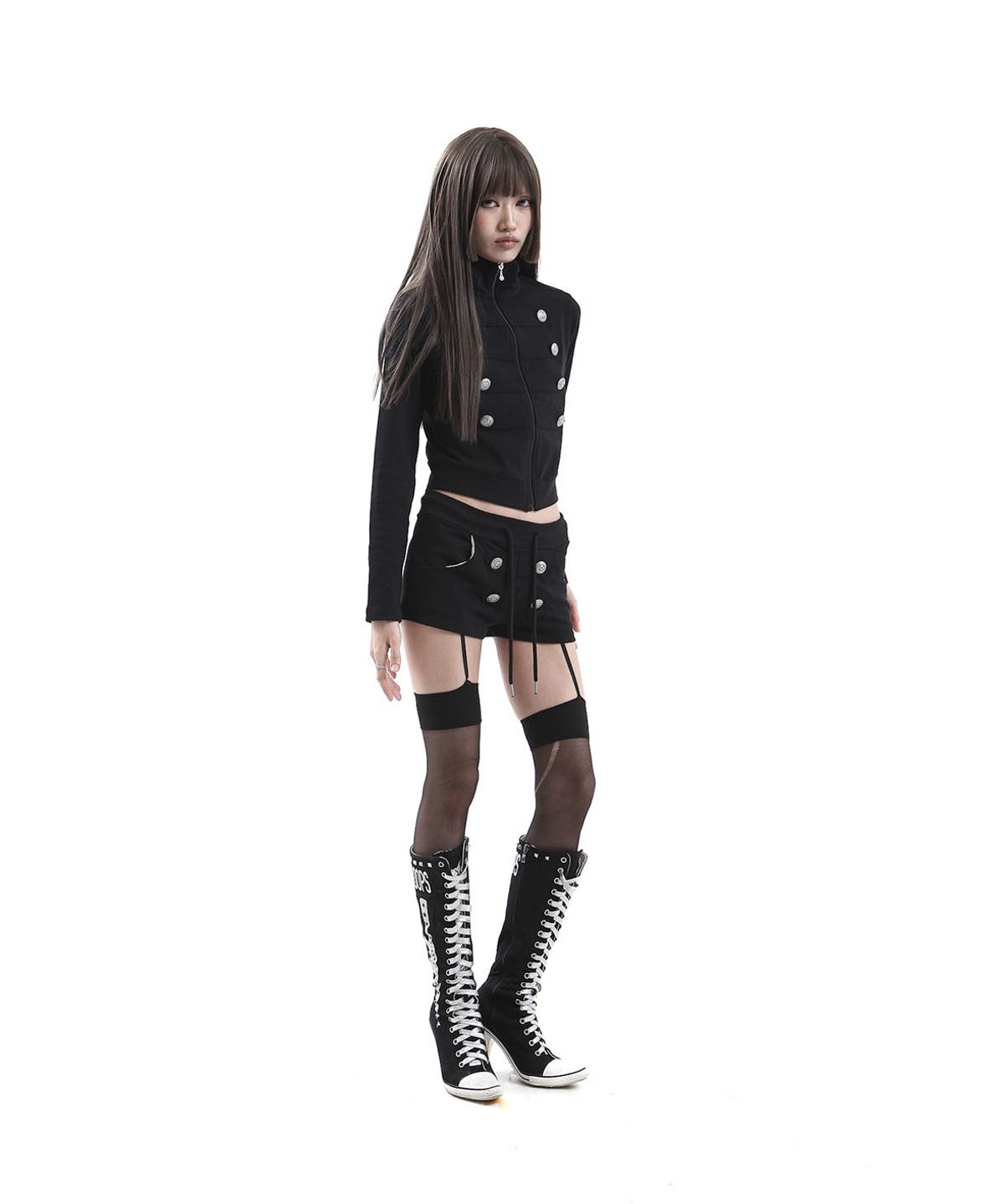 카이야(KAIYA) reze napoleon jacket Black