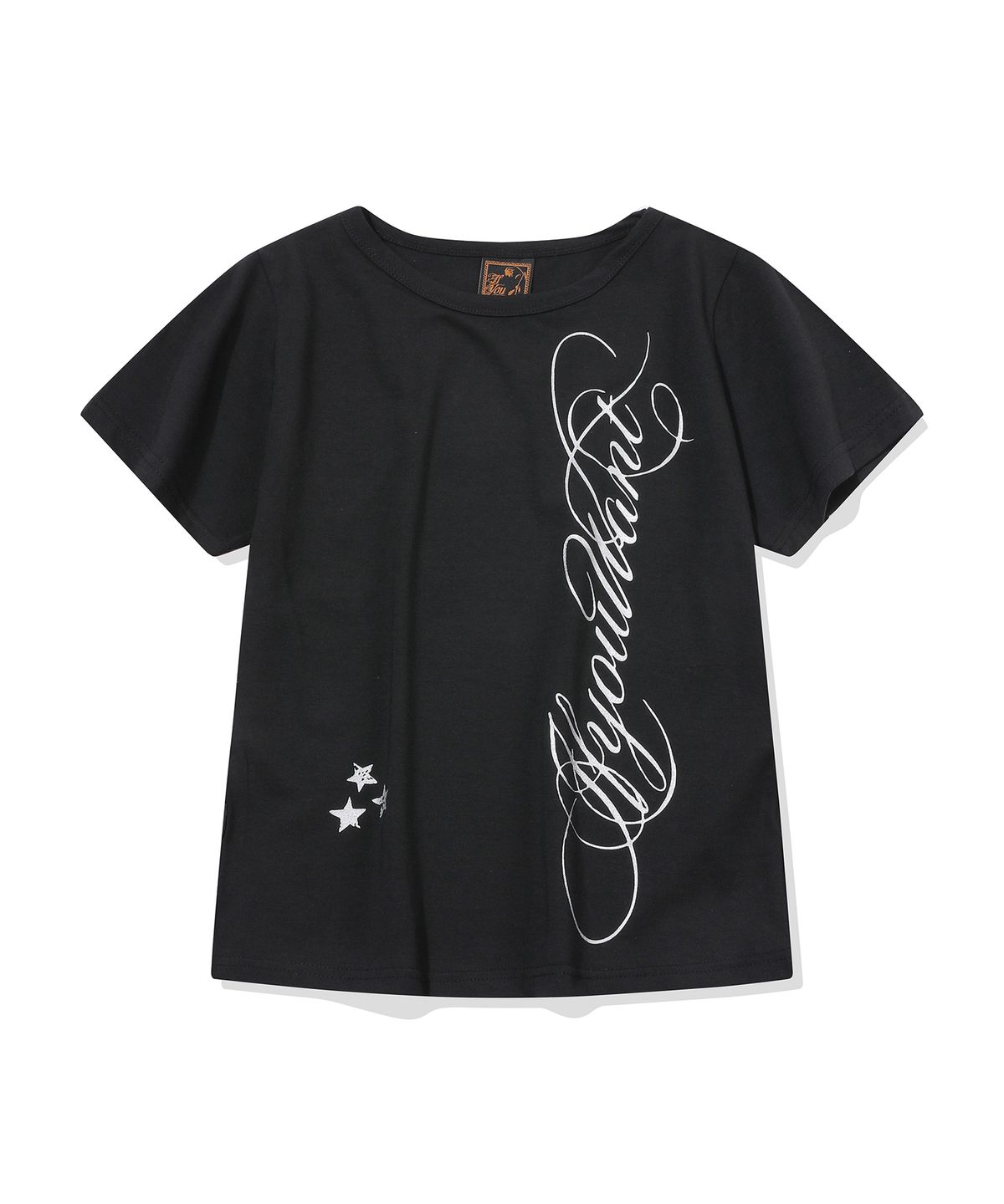 이퓨원트(IFYOUWANT) Cursive Crop Tee Black