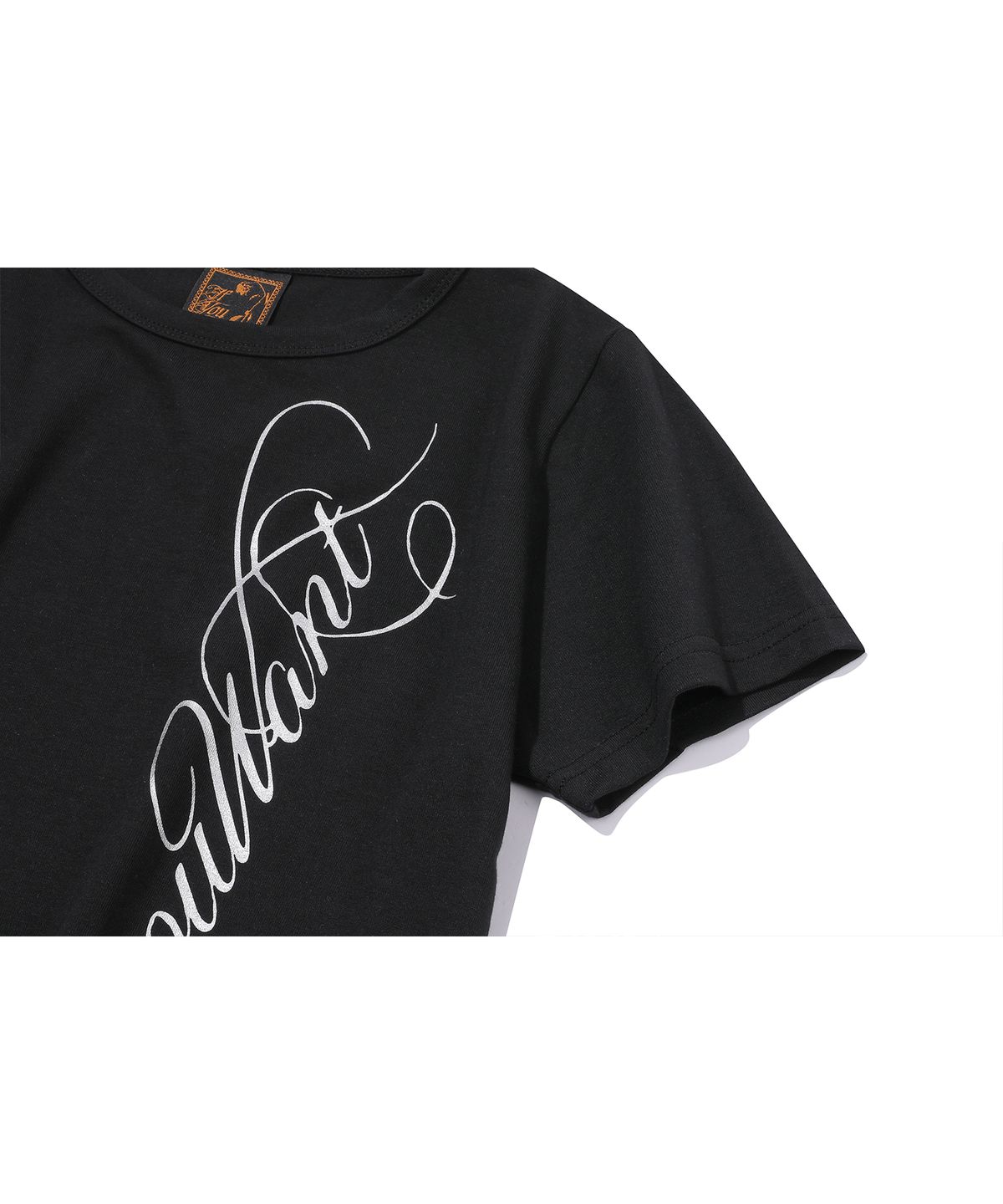 이퓨원트(IFYOUWANT) Cursive Crop Tee Black