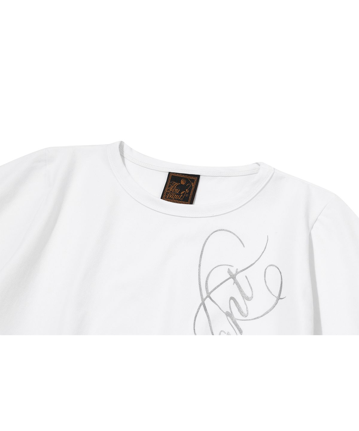 이퓨원트(IFYOUWANT) Cursive Crop Tee White