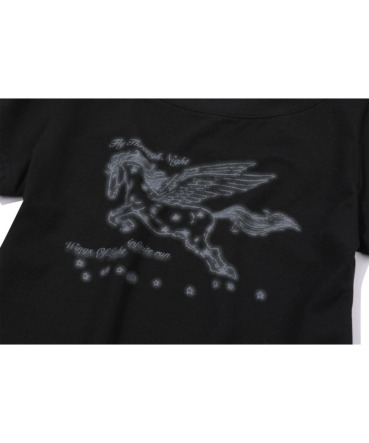 이퓨원트(IFYOUWANT) Pegasus One-Shoulder Tee Black