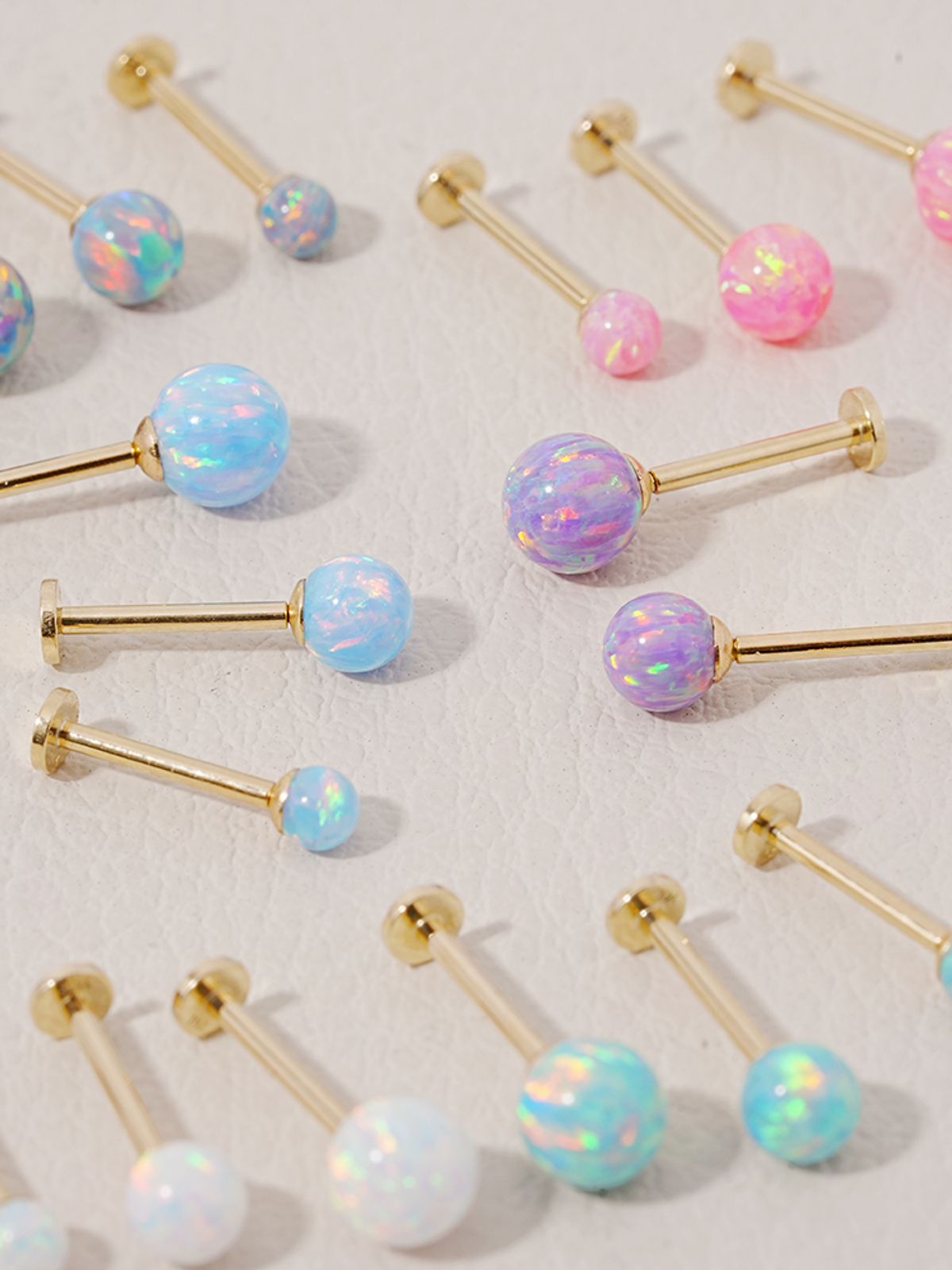 미니멀피어싱(MINIMALPIERCING) [0.8mm] 14K 인터널 오팔 라블렛 피어싱 귀걸이