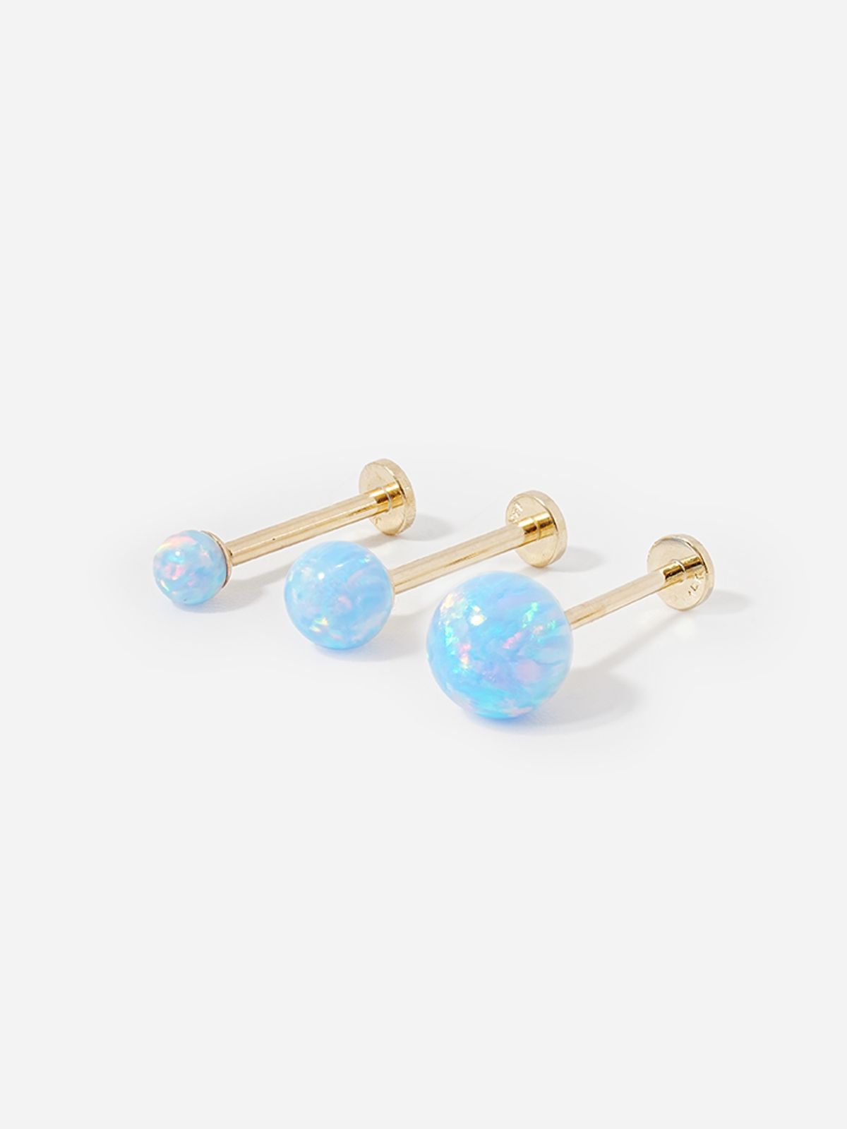 미니멀피어싱(MINIMALPIERCING) [0.8mm] 14K 인터널 오팔 라블렛 피어싱 귀걸이