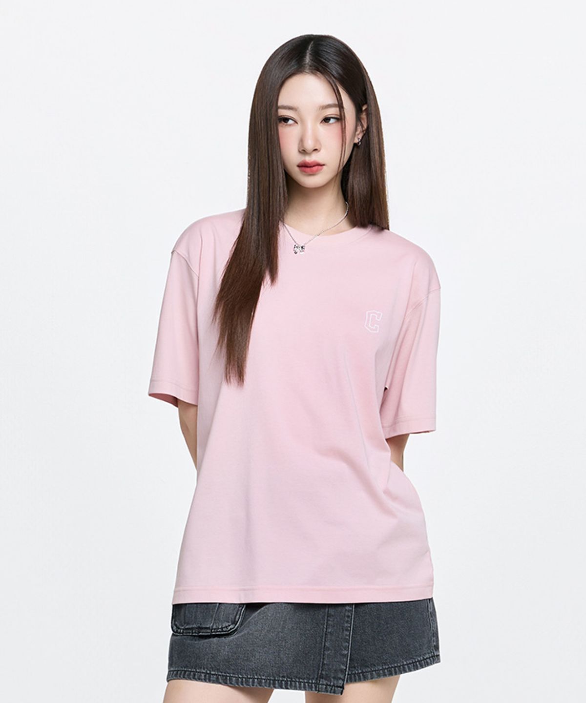 엠엘비(MLB) 베이직 라이트웨이트 오버핏 반팔 티셔츠 CLE (L.Pink)