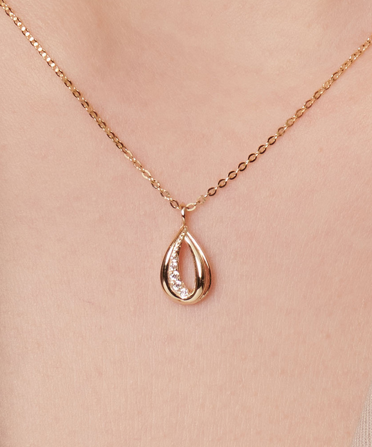 러비앤비(LOVEENB) [14K gold] 모던 물방울 목걸이