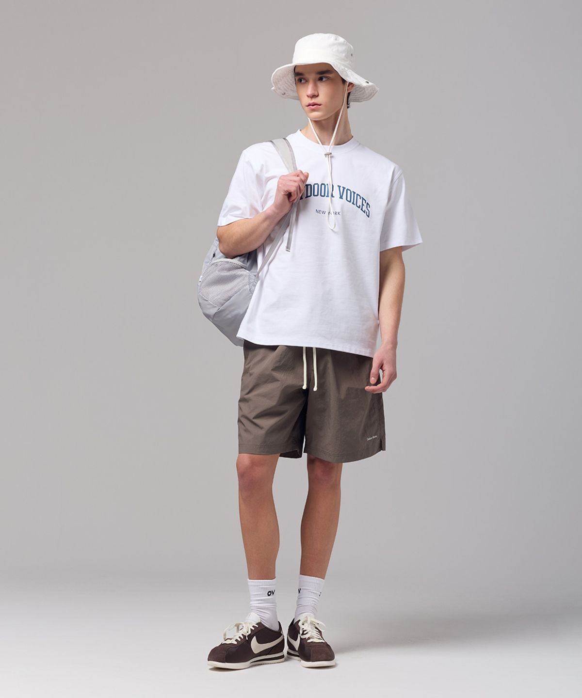 아웃도어 보이스(OUTDOOR VOICES) OV LOGO COTTON BUCKET HAT (CREAM)
