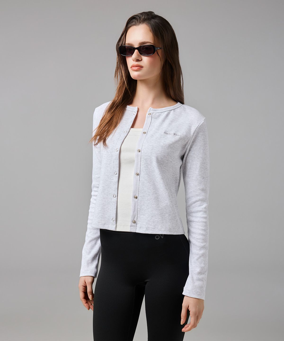 아웃도어 보이스(OUTDOOR VOICES) (W)ESSENTIAL RIB CARDIGAN (LIGHT HEATHER GRAY)