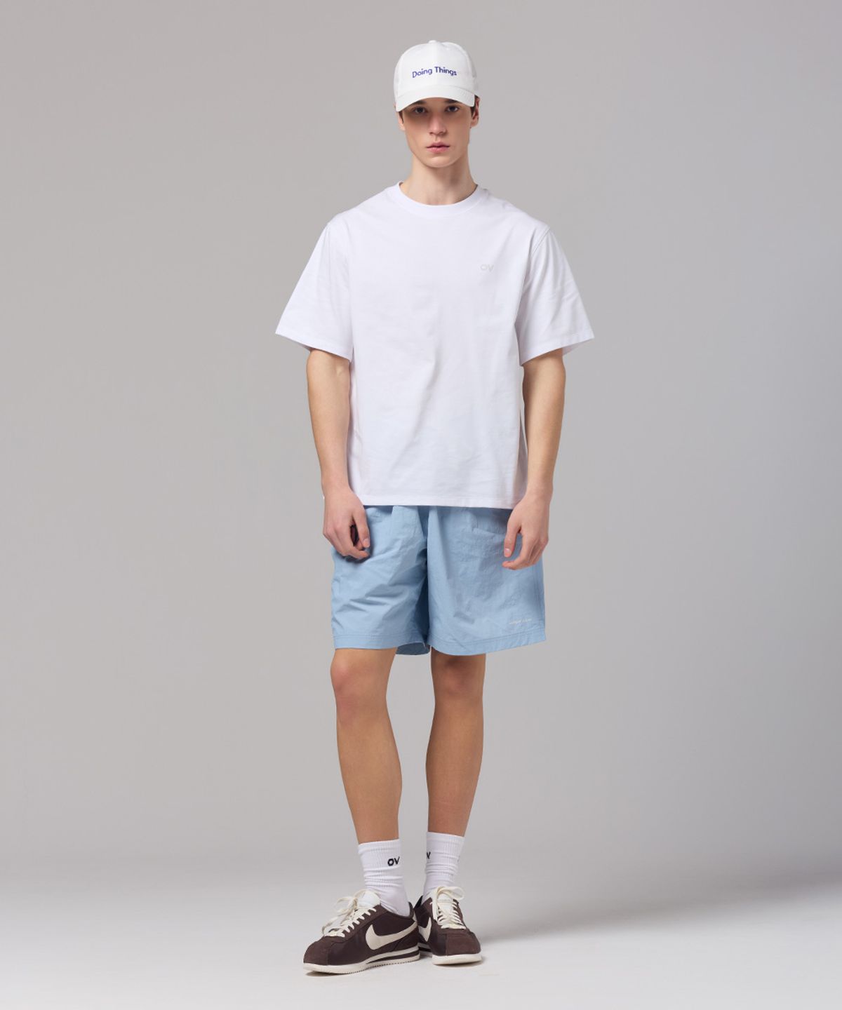 아웃도어 보이스(OUTDOOR VOICES) CLASSIC LOGO NYLON SHORTS (ICE BLUE)
