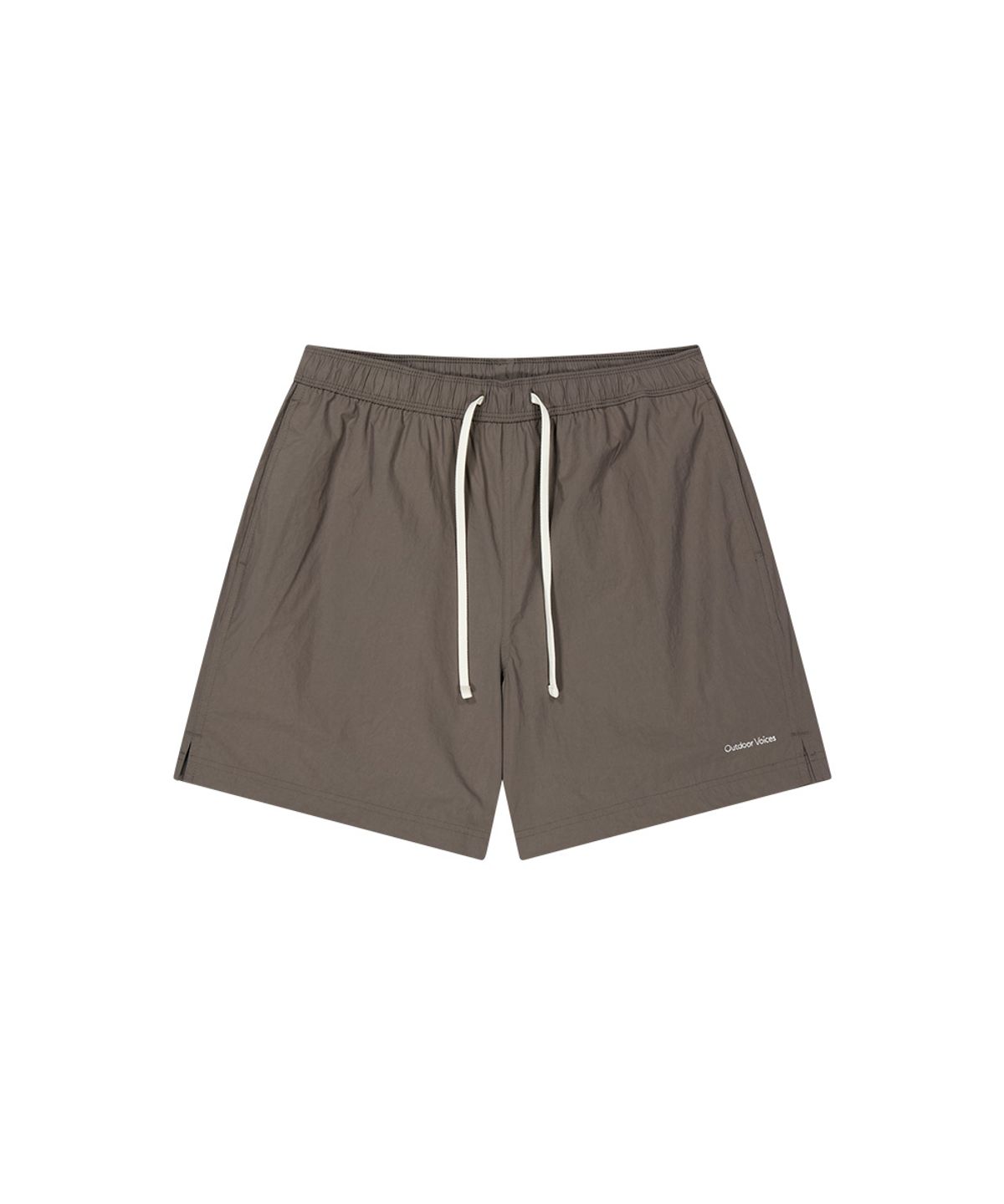 아웃도어 보이스(OUTDOOR VOICES) CLASSIC LOGO NYLON SHORTS (KHAKI BROWN)
