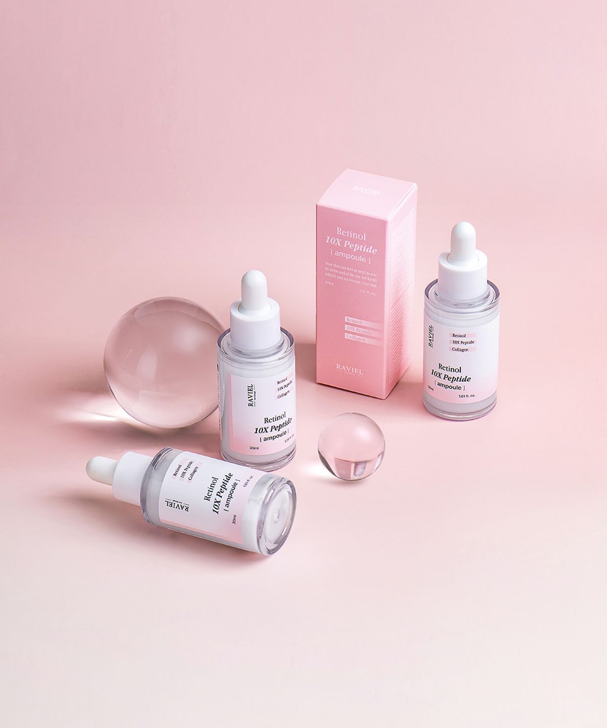 라비엘(RAVIEL) [2EA] 레티놀 펩타이드 앰플 콜라겐 탄력 피부결개선 모공타이트닝 주름개선 30ml