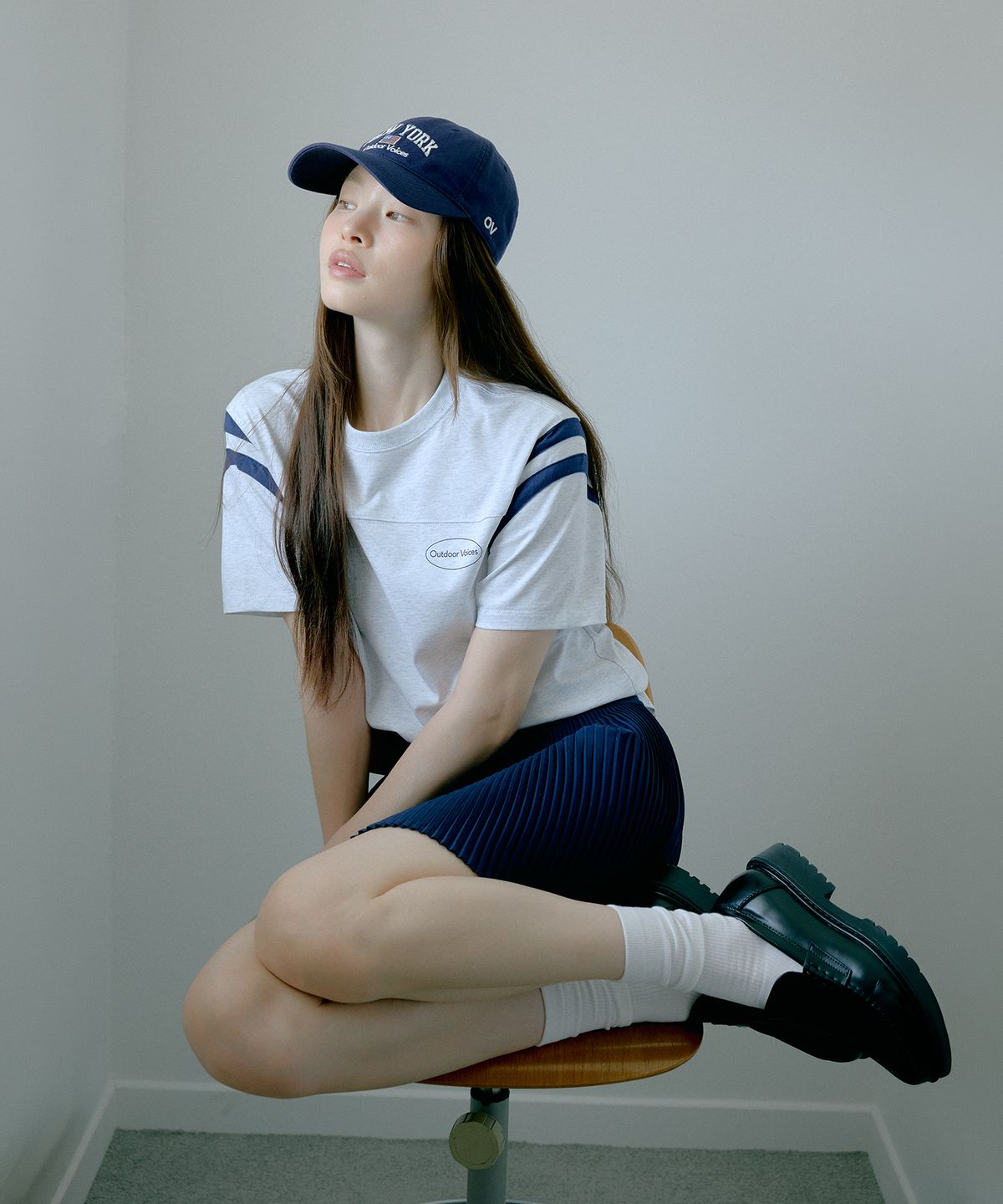 아웃도어 보이스(OUTDOOR VOICES) AirCorePro™ VARSITY TEE (LIGHT HEATHER GRAY)