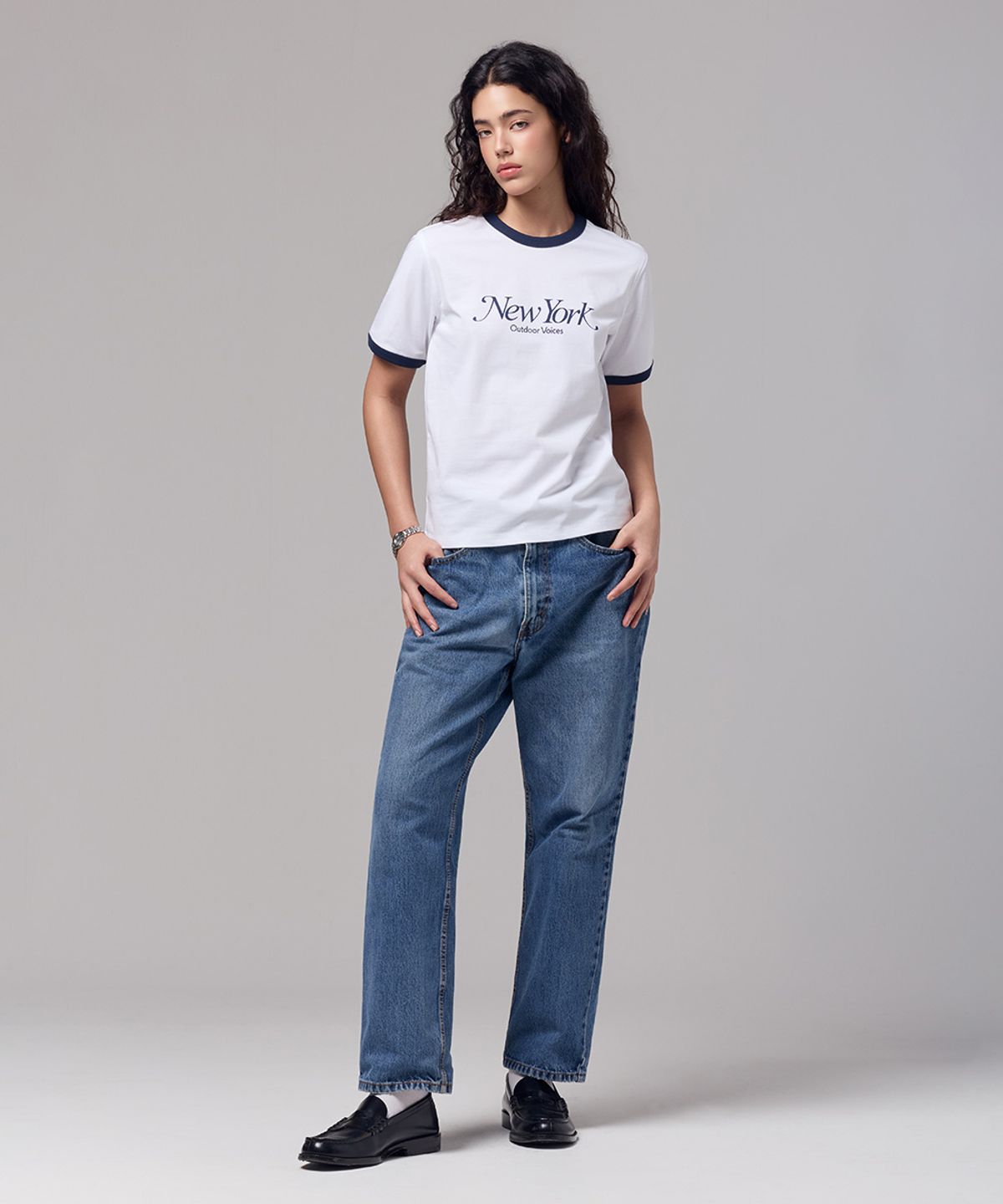 아웃도어 보이스(OUTDOOR VOICES) AirCorePro™ NY RINGER TEE (WHITE)