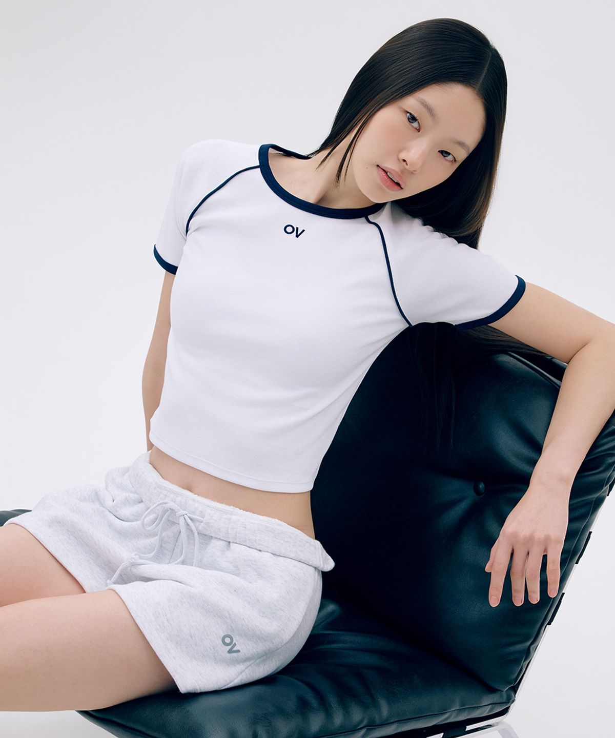 아웃도어 보이스(OUTDOOR VOICES) (W)OV CENTRAL LOGO RINGER TEE (WHITE)