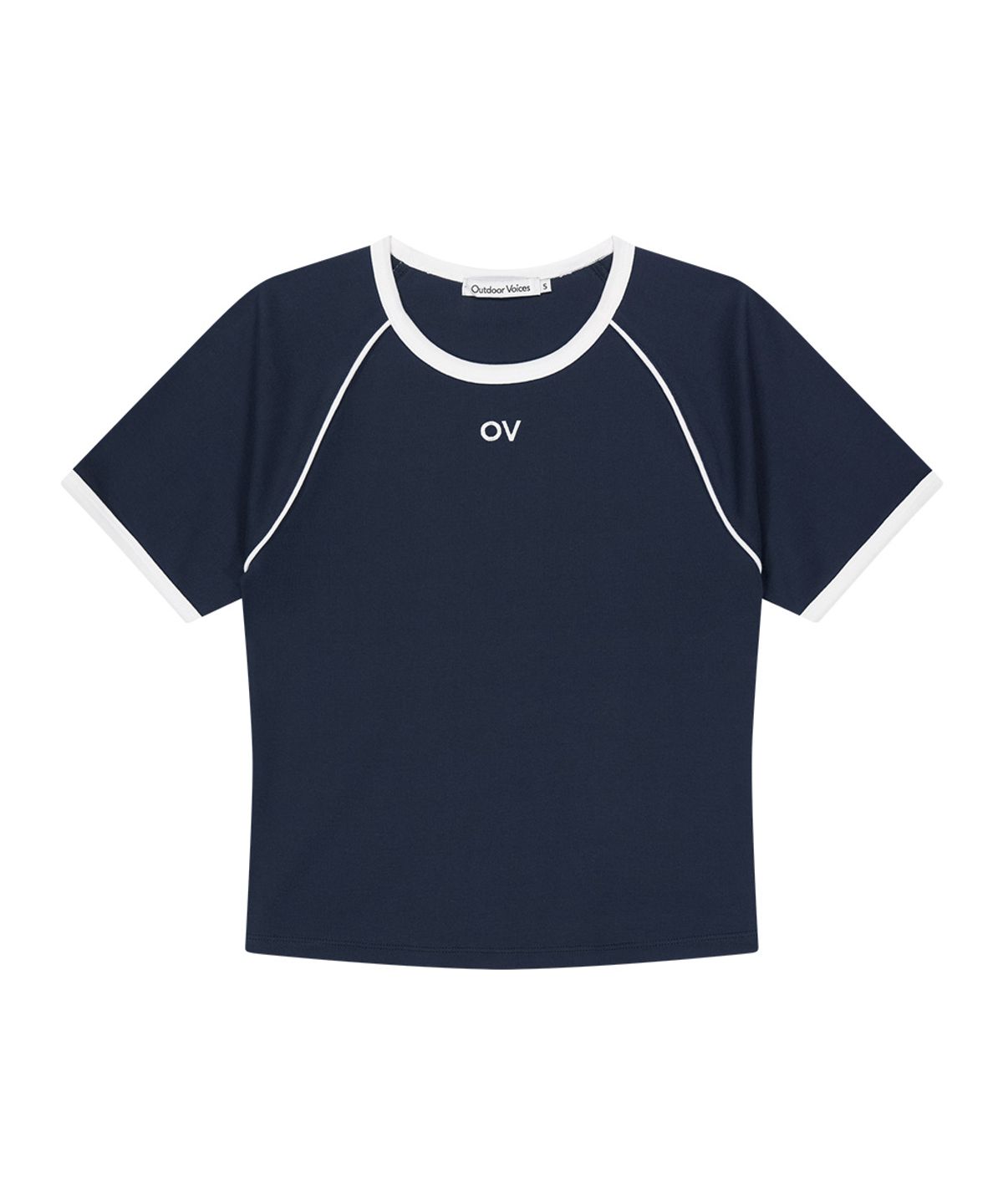 아웃도어 보이스(OUTDOOR VOICES) (W)OV CENTRAL LOGO RINGER TEE (NAVY)